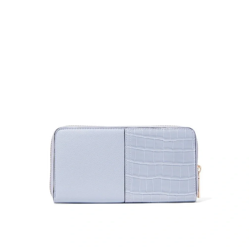 Victoria's Secret Wrap Around Zip Wallet Blue Limited Edition NEW